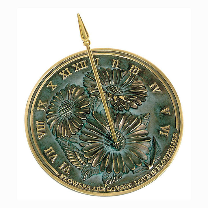 Rome Solid Brass Flowers Sundial