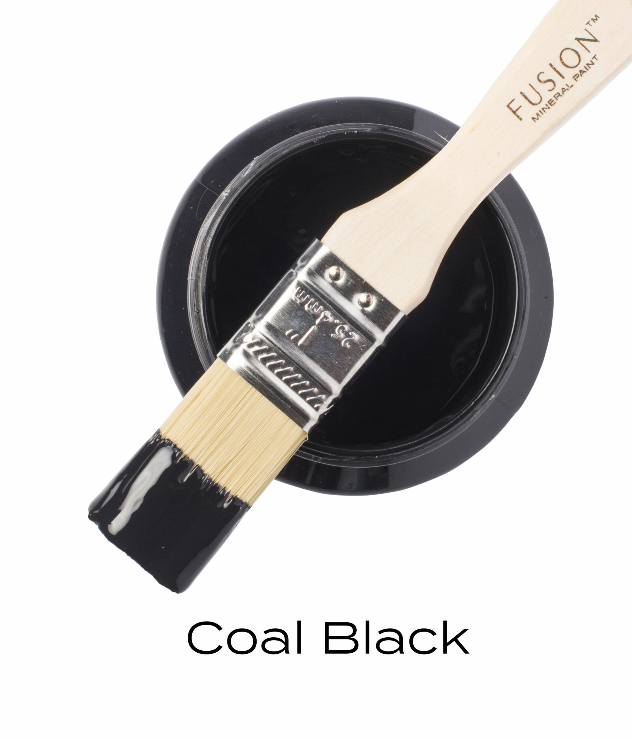 Fusion Mineral Paint Coal black pint and brush