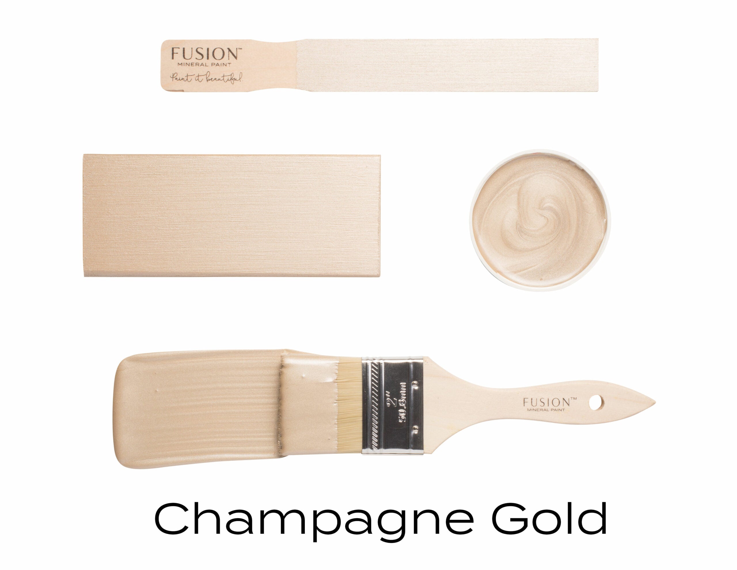Fusion Mineral Paint Champagne Gold overlay