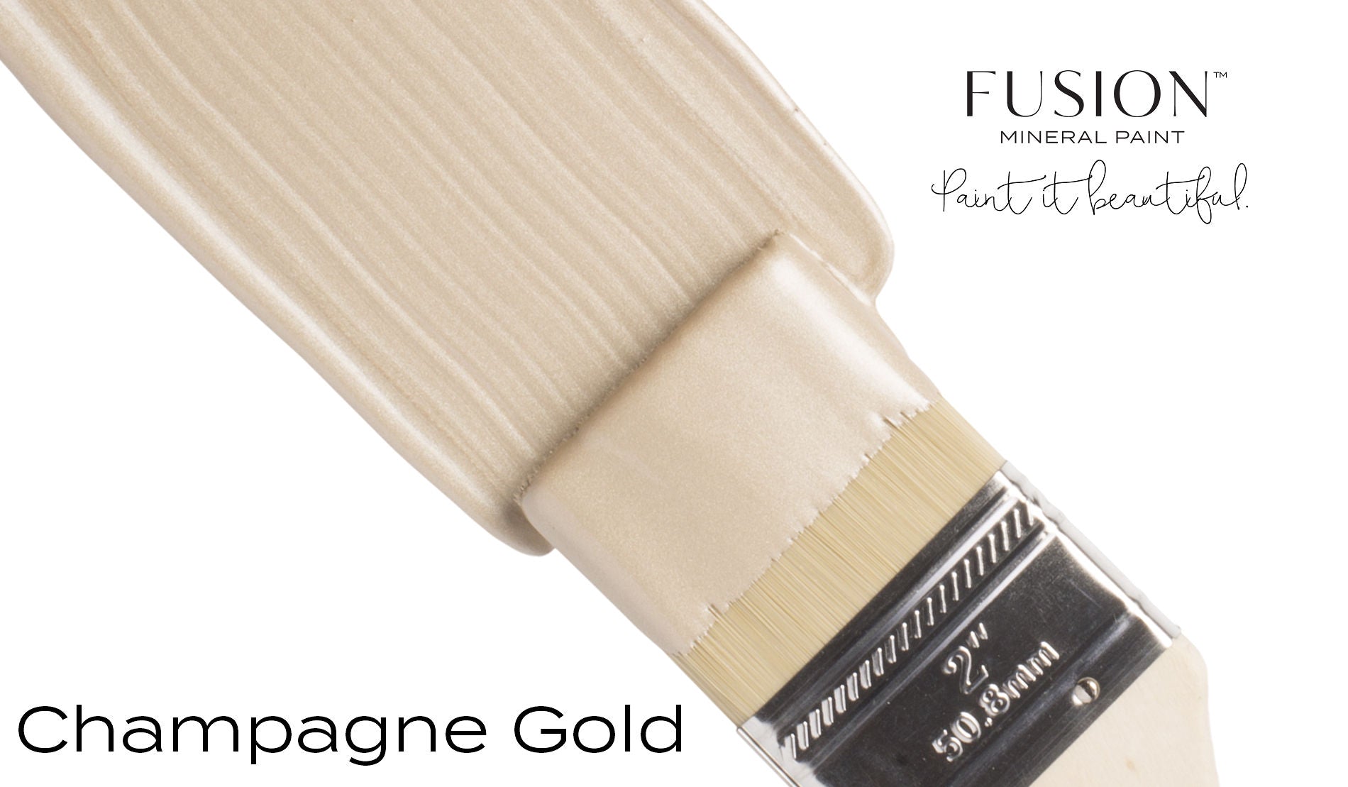 Fusion Mineral Paint Champagne Gold brush