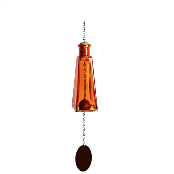 Glass Wind Chimes Made from Pyramid Shaped Bottles