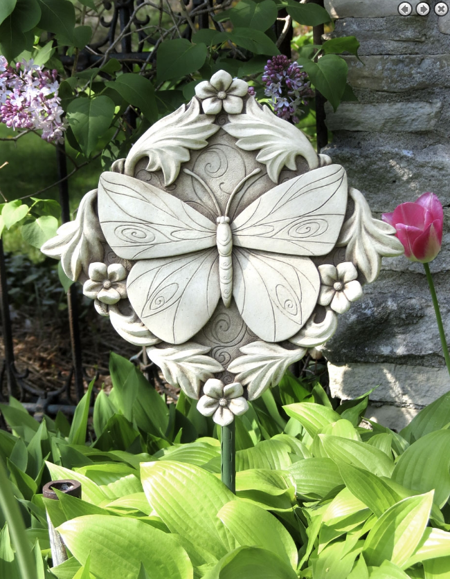 Carruth Studio Acanthus Butterfly Plaque