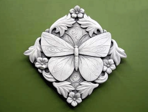Carruth Studio Acanthus Butterfly Plaque