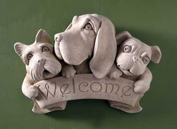 Carruth Studio Triple Dog Welcome Plaque
