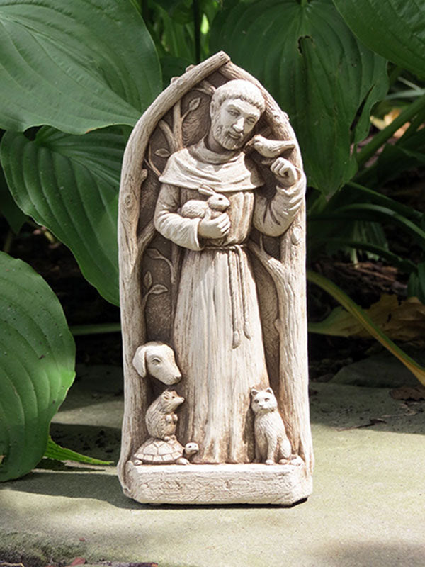 Carruth Studio St. Francis Blesses the Animals Stone Statue