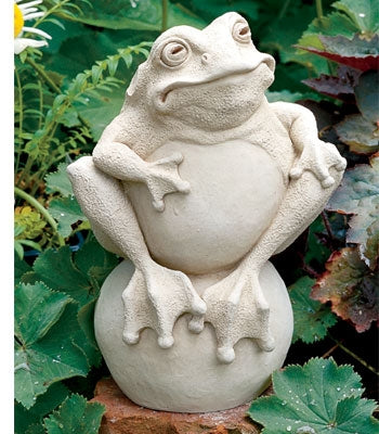 Carruth Studio Frog on the Ball Stone Statue