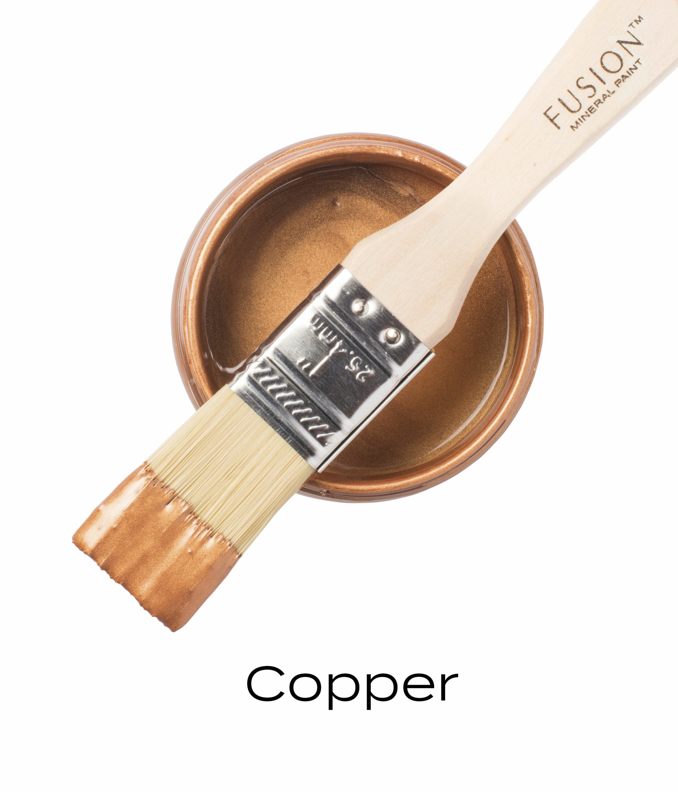 Fusion Mineral Paint COpper Metallic brush and pint